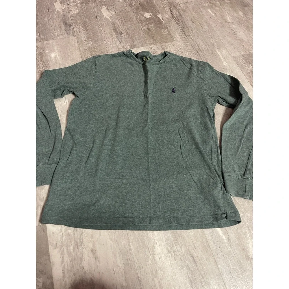 POLO Ralph Lauren Long‎ Sleeve Shirt Mens Size S Green Cotton Blue Pony Bag6